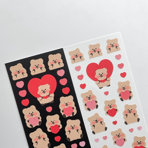 [YOUNG FOREST] Big Heart Quokka Sticker