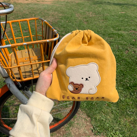 [BAMTOREE] Bear Bear Yellow Pouch