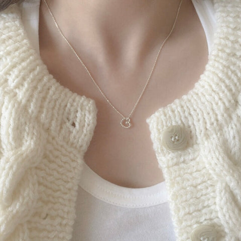[moat] Robe Heart Necklace (silver925)