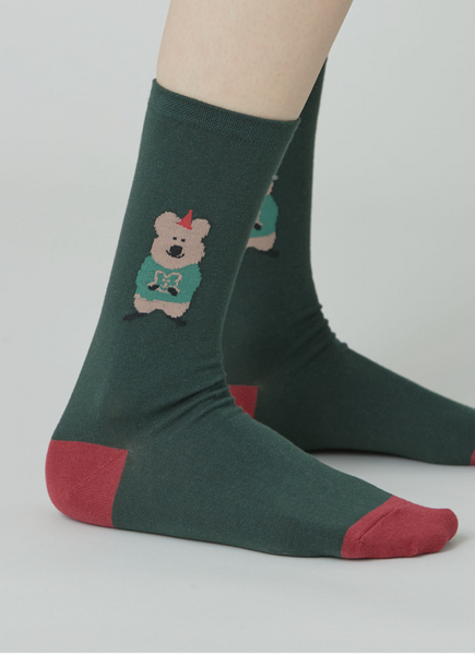 [Dinotaeng] Quokka Trio :: Hatty Single Socks