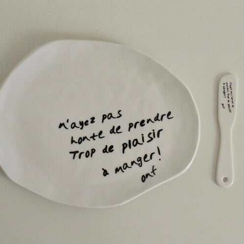 [ONOFFMANSION] Galette Plate & Butter Knife - lettering