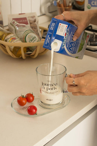 [D.U.OBJET] Tray Glass Mug Set (380ml)