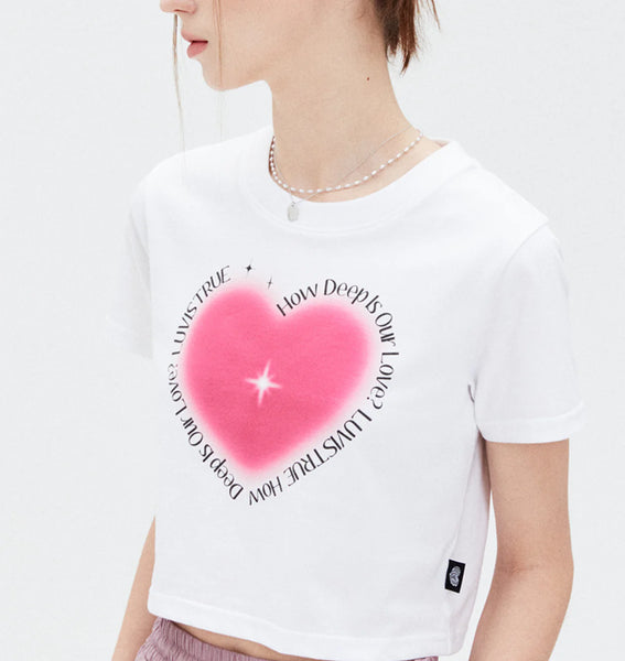 [LUVISTRUE] SU TWINKLE CROP TEE(WHITE)