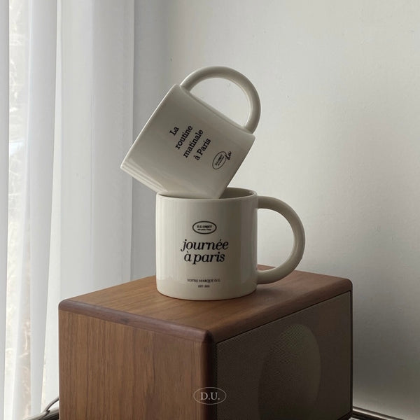 [D.U.OBJET] French Lettering Big Mug (journée à paris) 480ml