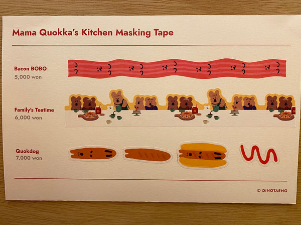 [Dinotaeng x InsideObject] Mama Quokka's Kitchen Masking Tape