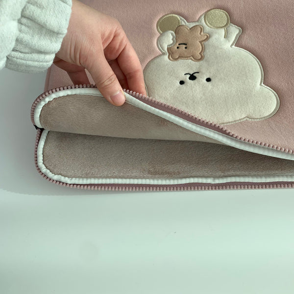 [BAMTOREE] Cookie Bear Laptop Case/ Ipad Pouch (Pink)