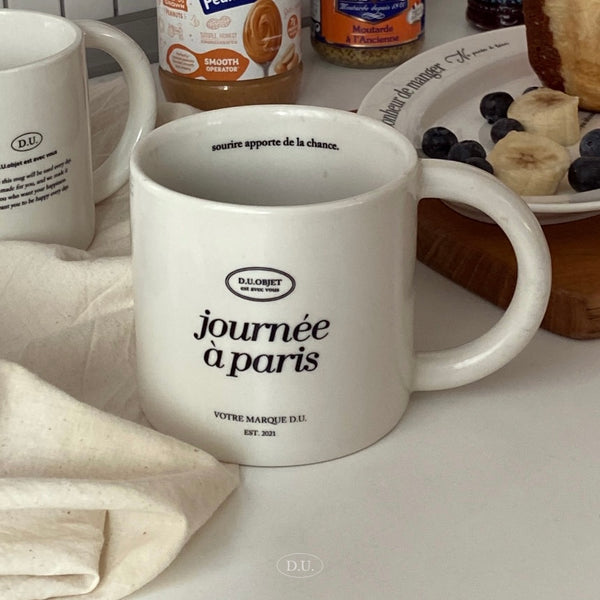 [D.U.OBJET] French Lettering Big Mug (journée à paris) 480ml