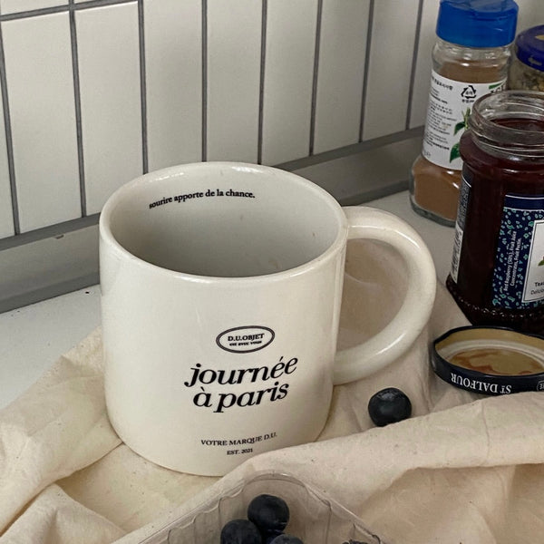 [D.U.OBJET] French Lettering Big Mug (journée à paris) 480ml