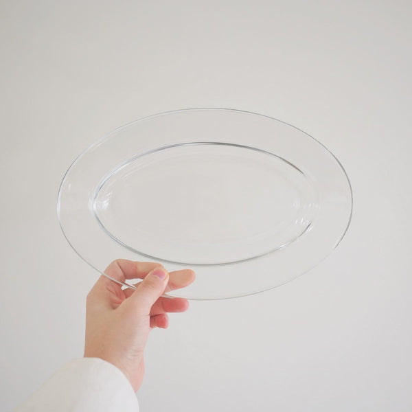 [Bracket Table] Glass Oval Plate