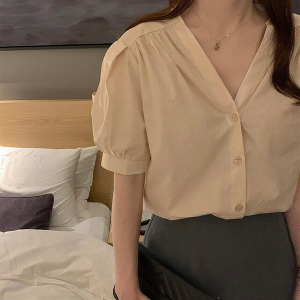 [MERRY AROUND] [M.LABEL] Shirring Blouse (3 colours)