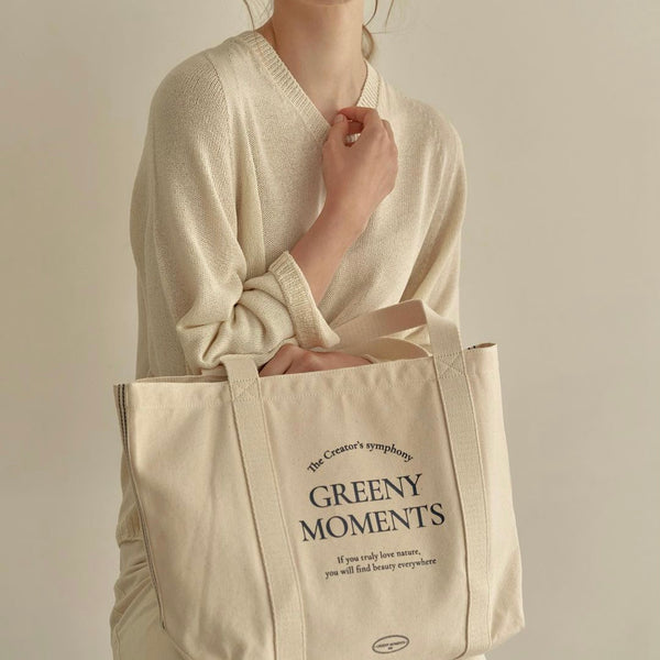 [GREENY MOMENTS] Greeny Canvas Bag (Navy)