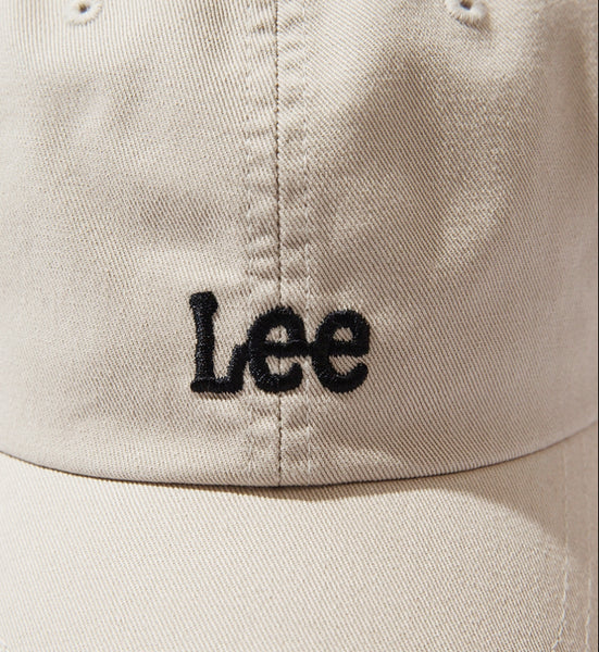 [LEE] SMALL TWITCH LOGO COTTON CURVE BALL CAP BEIGE