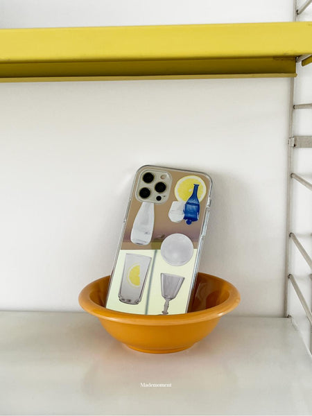 [Mademoment] Lemon Water 디자인 Glossy Mirror Phone Case