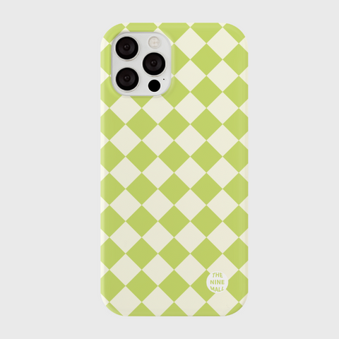 [THENINEMALL] Lime Checkerboard Hard Phone Case (3 types)