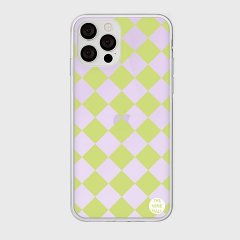 [THENINEMALL] Lime Checkerboard Mirror Phone Case