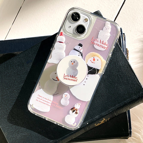[Mademoment] Make Snowman Design Glossy Mirror Phone Case