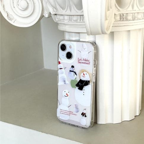 [Mademoment] Make Snowman Design Glossy Mirror Phone Case