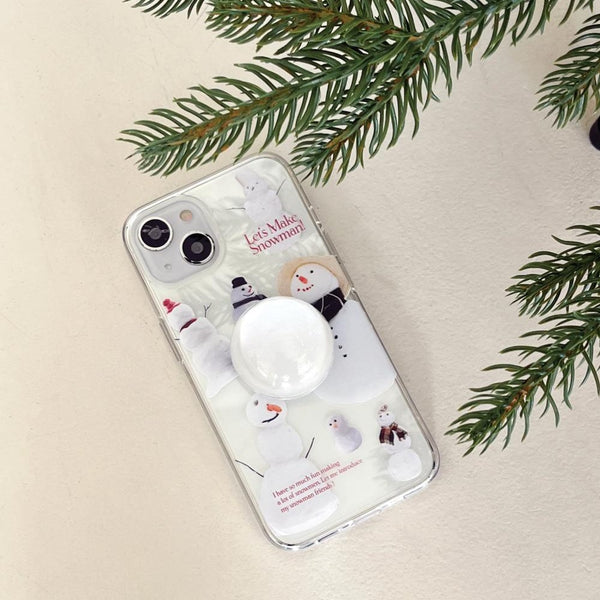 [Mademoment] Make Snowman Design Clear Phone Case (4 Types)