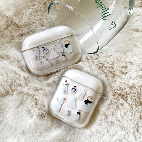 [Mademoment] Make Snowman Design Clear AirPods Case