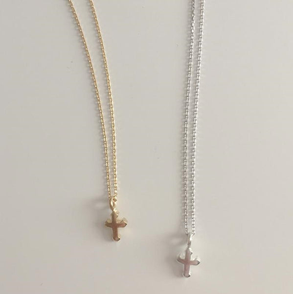 [moat] Mini Cross Necklace (silver925)