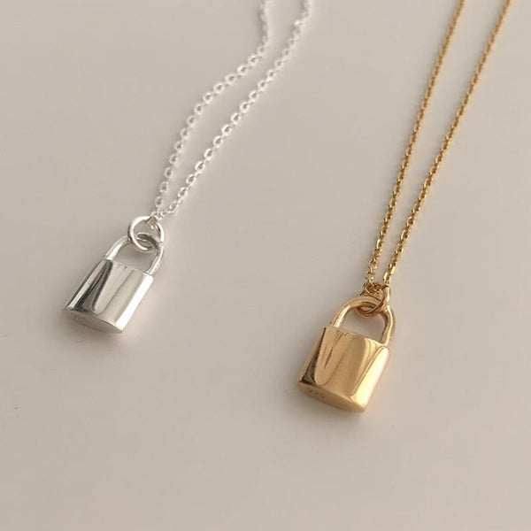 [moat] Mini Lock Necklace (silver925)