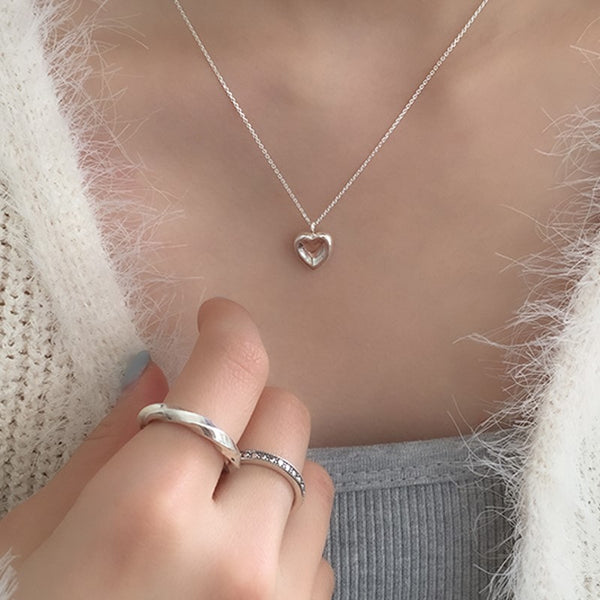 [moat] Noel Heart Necklace (silver925)