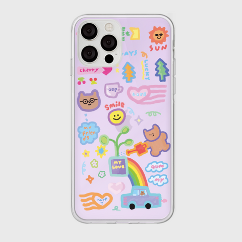 [THENINEMALL] Paint Drawing Gummy Mirror Phone Case
