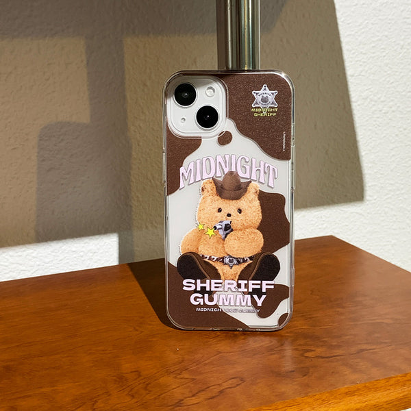 [THENINEMALL] Pattern Cowboy Clear Phone Case (3 types)