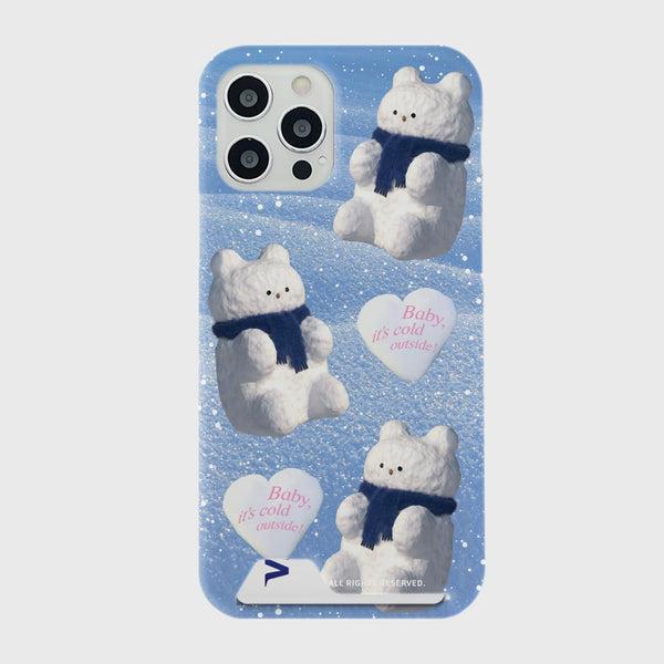 [THENINEMALL] Pattern Gummy Snowman Hard Phone Case (2 types)