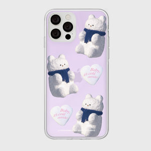 [THENINEMALL] Pattern Gummy Snowman Mirror Phone Case