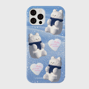 [THENINEMALL] Pattern Gummy Snowman Hard Phone Case (2 types)