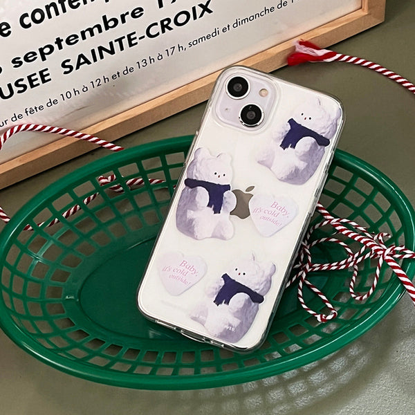 [THENINEMALL] Pattern Gummy Snowman Clear Phone Case (3 types)