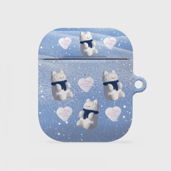 [THENINEMALL] Pattern Gummy Snowman AirPods Hard Case