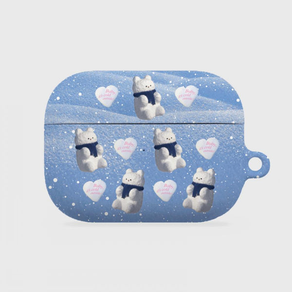 [THENINEMALL] Pattern Gummy Snowman AirPods Hard Case