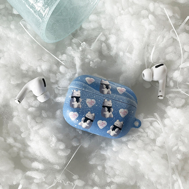 [THENINEMALL] Pattern Gummy Snowman AirPods Hard Case