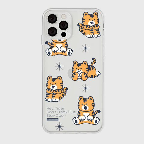 [THENINEMALL] Pattern Hey Tiger Clear Phone Case (3 types)