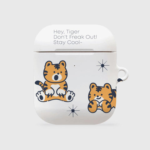 [THENINEMALL] Pattern Hey Tiger AirPods Hard Case