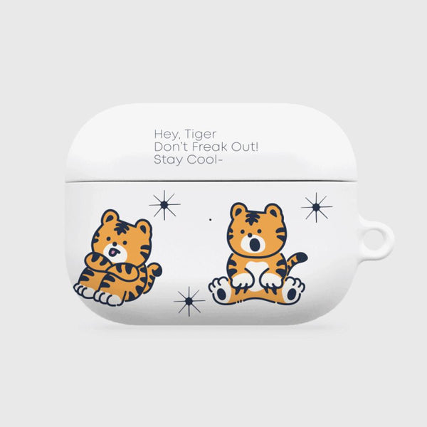 [THENINEMALL] Pattern Hey Tiger AirPods Hard Case