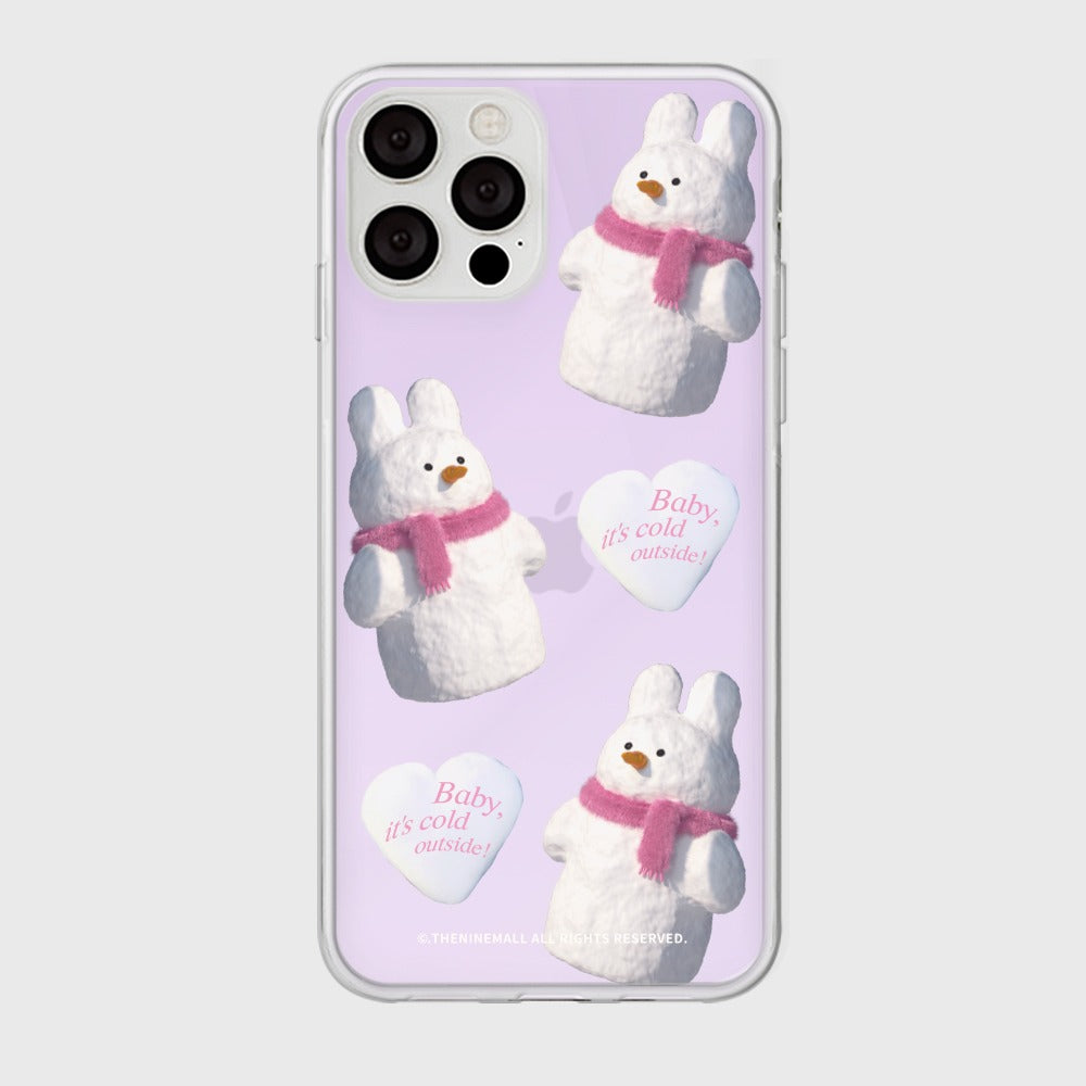 [THENINEMALL] Pattern Windy Snowman Mirror Phone Case