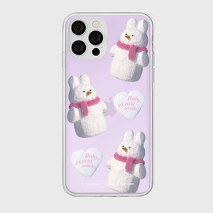 [THENINEMALL] Pattern Windy Snowman Mirror Phone Case