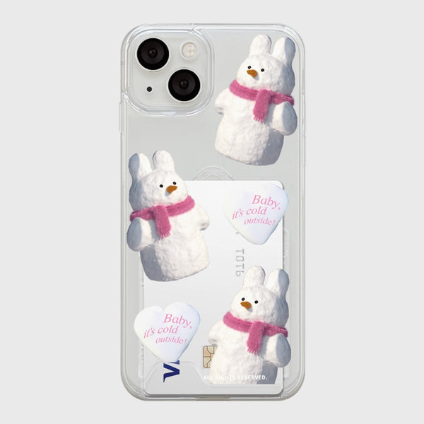 [THENINEMALL] Pattern Windy Snowman Clear Phone Case (3 types)