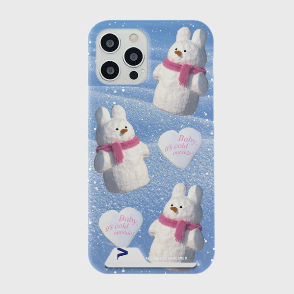 [THENINEMALL] Pattern Windy Snowman Hard Phone Case (2 types)