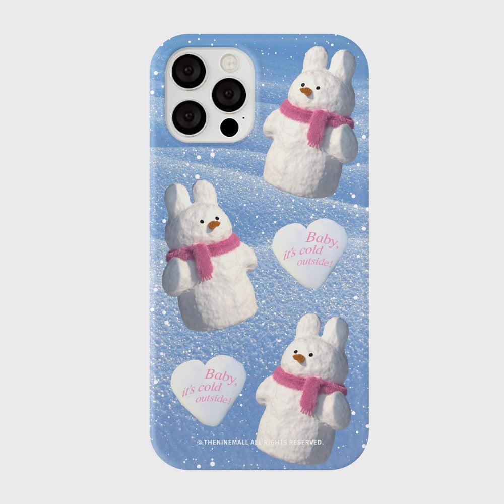 [THENINEMALL] Pattern Windy Snowman Hard Phone Case (2 types)