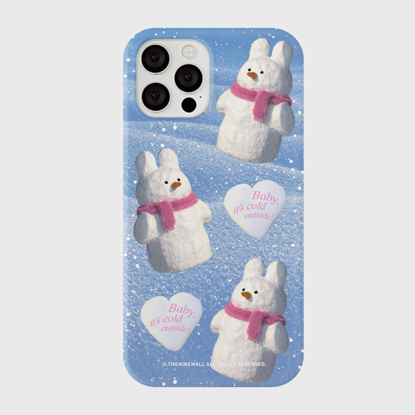 [THENINEMALL] Pattern Windy Snowman Hard Phone Case (2 types)