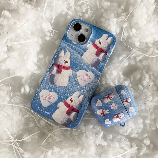 [THENINEMALL] Pattern Windy Snowman Hard Phone Case (2 types)