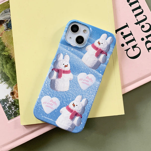 [THENINEMALL] Pattern Windy Snowman Hard Phone Case (2 types)