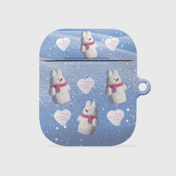 [THENINEMALL] Pattern Windy Snowman AirPods Hard Case