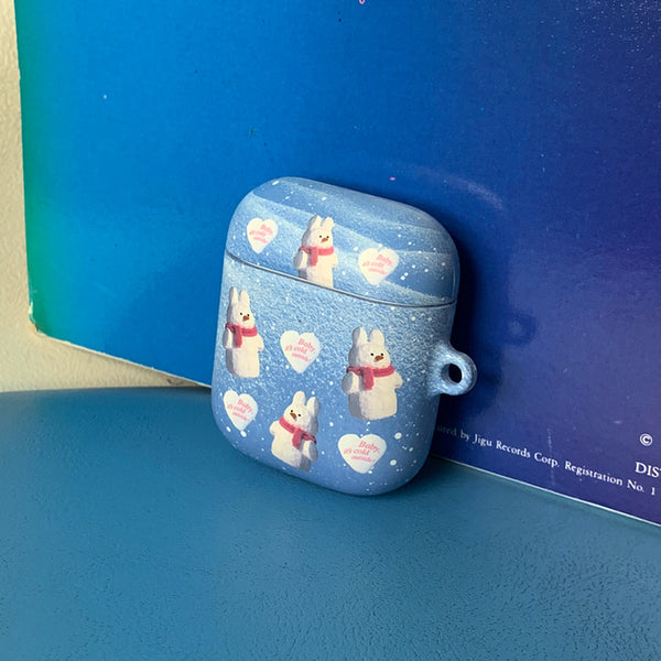 [THENINEMALL] Pattern Windy Snowman AirPods Hard Case