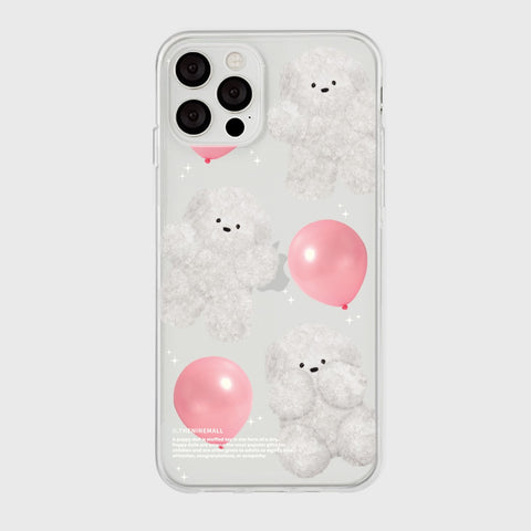 [THENINEMALL] Pink Balloon Clear Phone Case (3 types)