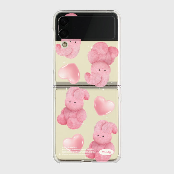 [THENINEMALL] Pink Heart Toy Windy Clear Phone Case (3 types)